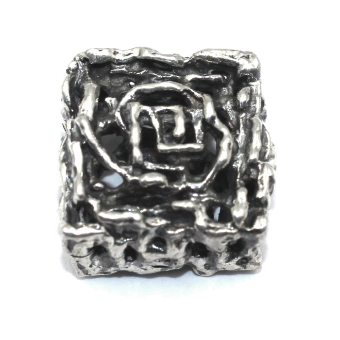 (SB-004) Sterling Silver Freeform Square Bead