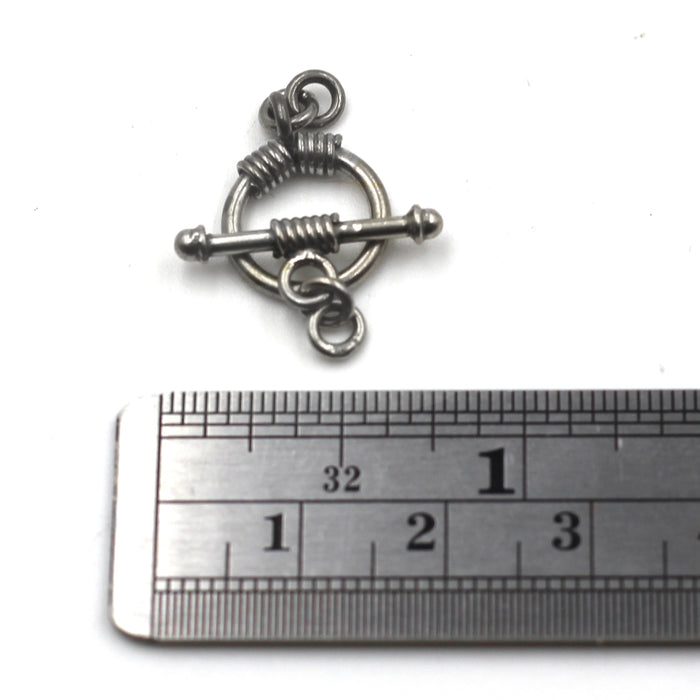 (STG-120) Small Sterling Toggle With Rings