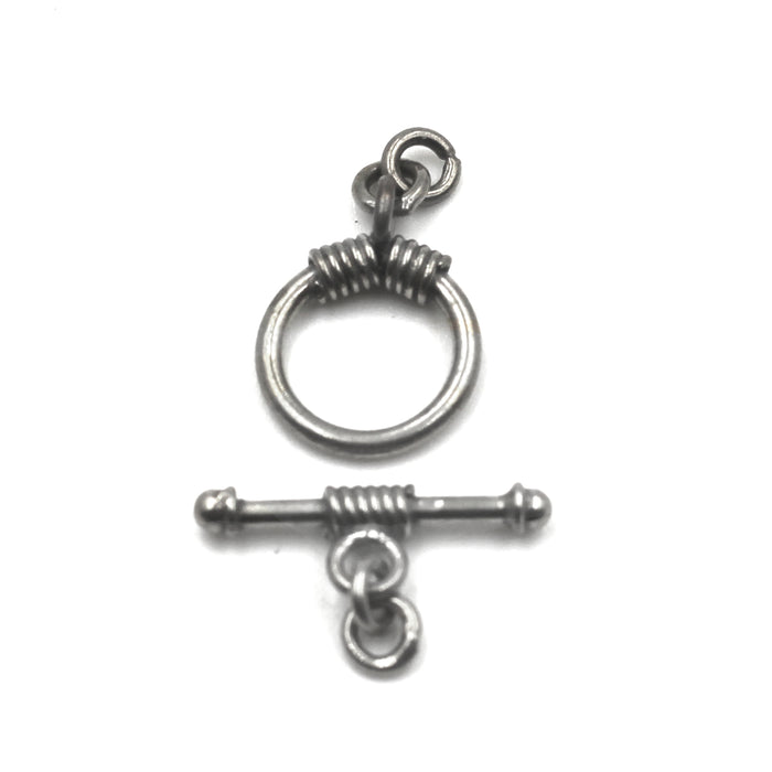 (STG-120) Small Sterling Toggle With Rings