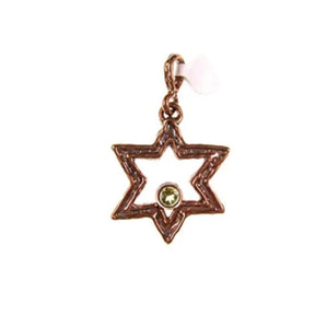 (bzp092-S097) Bronze free form double line texture Star of David Pendant