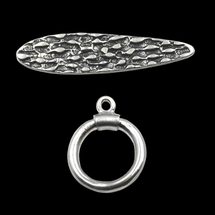 (STG-001) Textured Sterling Silver Toggle