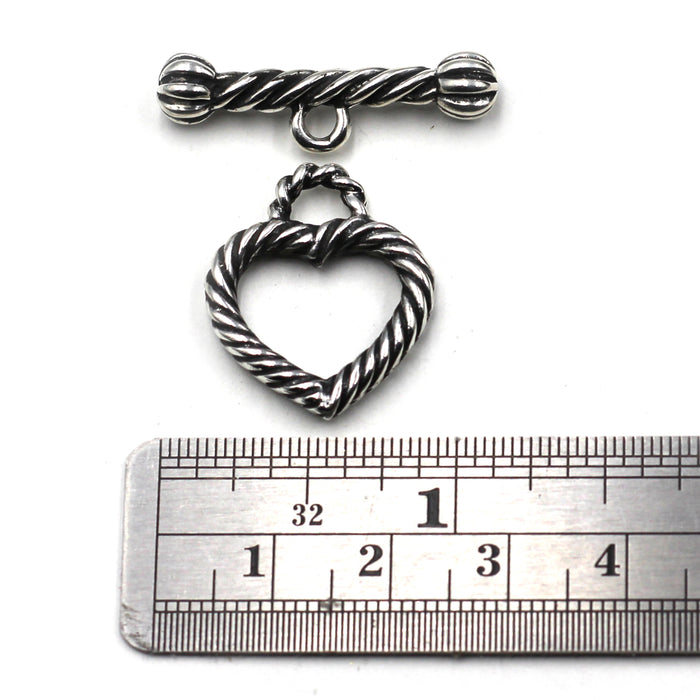 (STG-063) Sterling Heart Twist Toggle Clasp