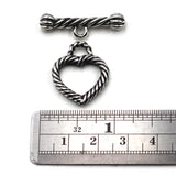 (Stg-063-8607) Sterling Heart Twist Toggle Clasp