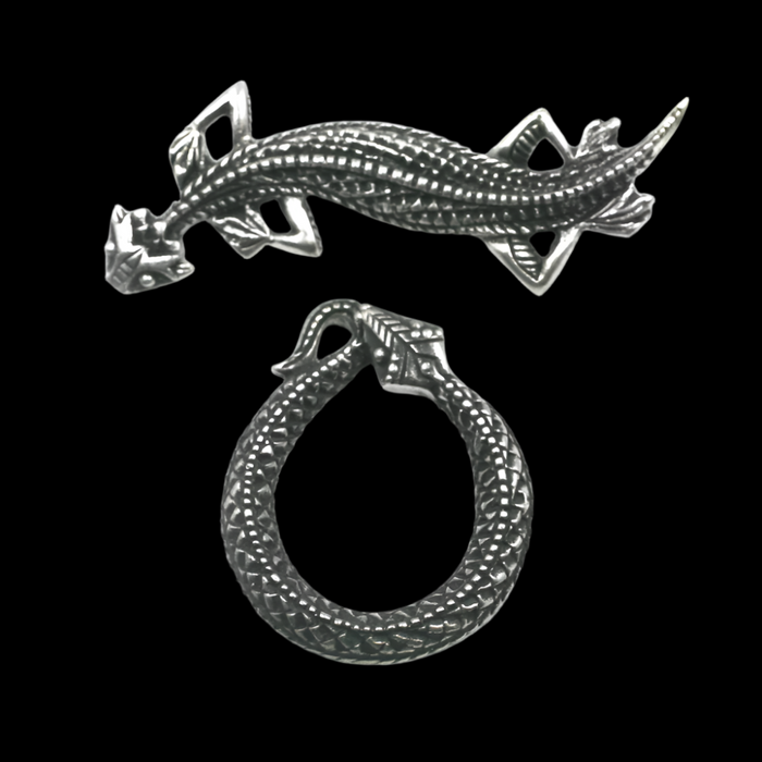 (STG-093) Sterling Lizard & Snake Toggle