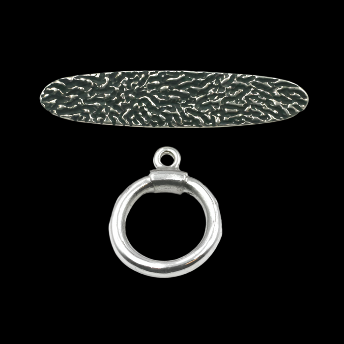 (STG-013) Rough Textured Silver Toggle