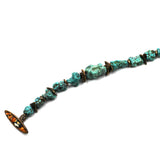 Turquoise, Spiny Oyster and Bronze Bracelet