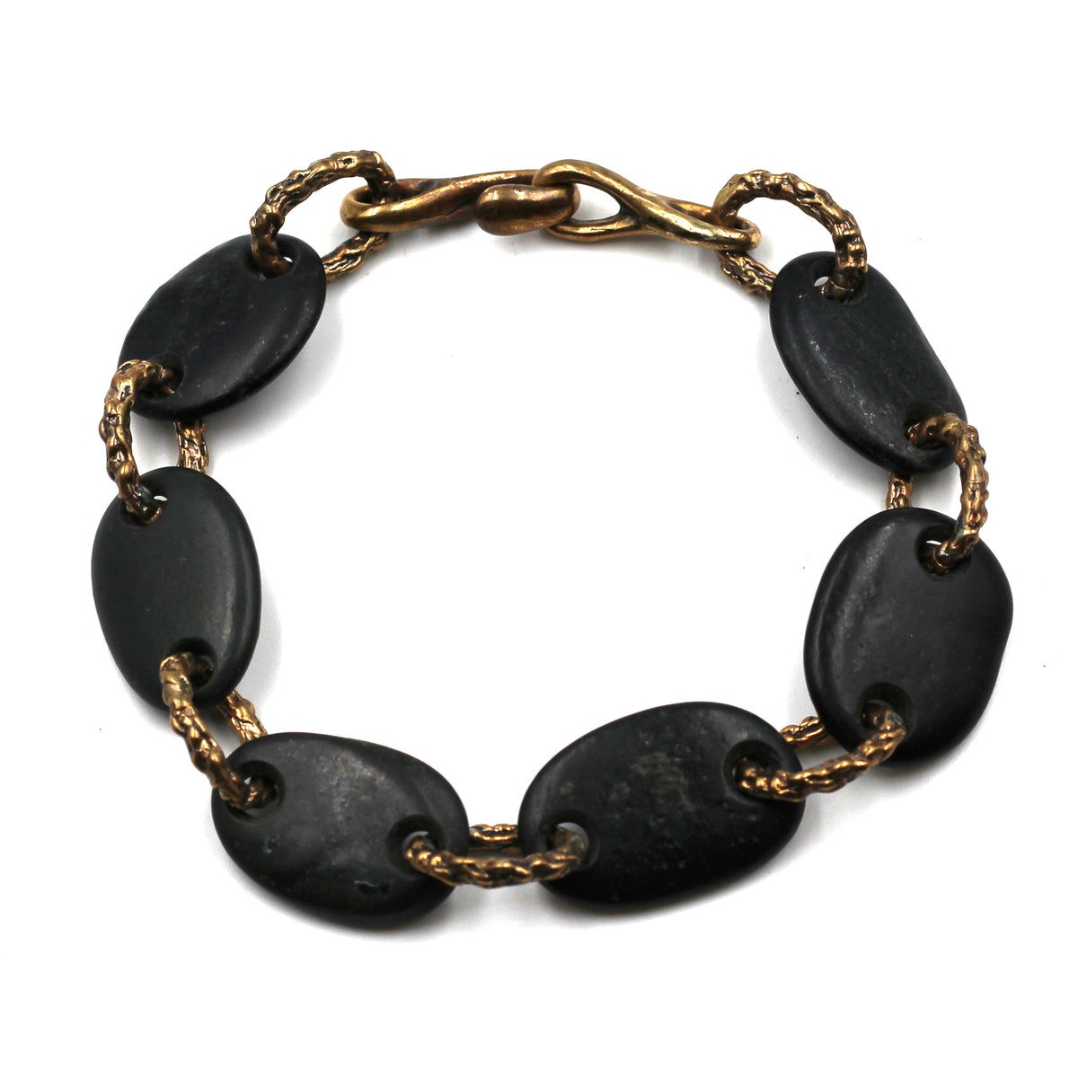 River Rock & Bronze Bracelet