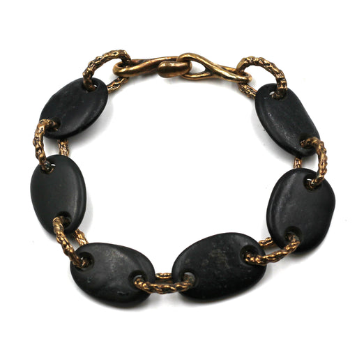 River Rock & Bronze Bracelet