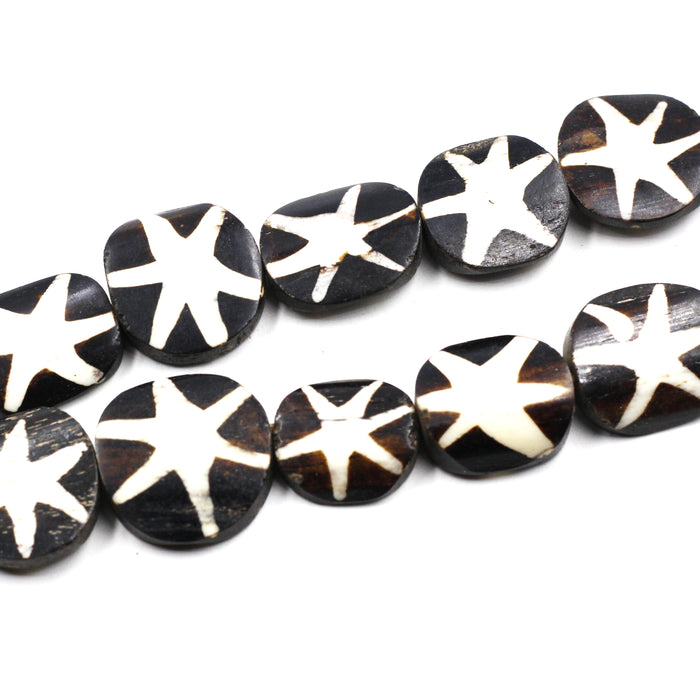 (African012) African Batik Bone Beads