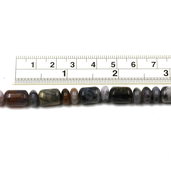 Graduated Sage Agate Barrels and Roundelles