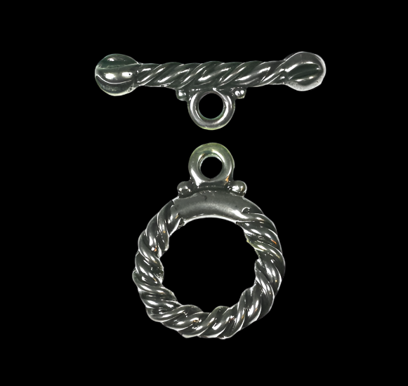 (STG-022)Twisted Rope Design Sterling Silver Toggle Clasp Set