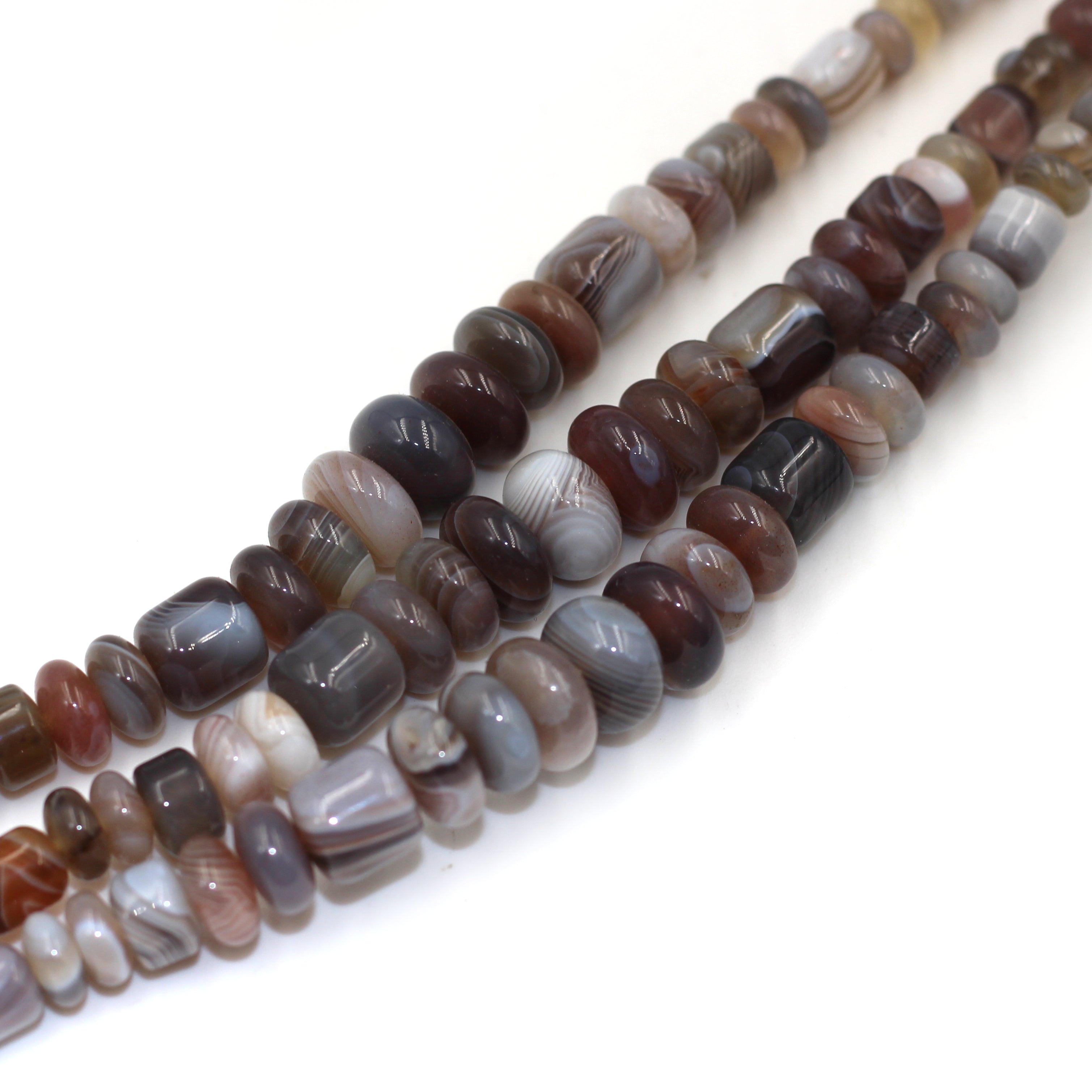 Botswana Agate 8x12 Polished Nugget Gemstone Beads