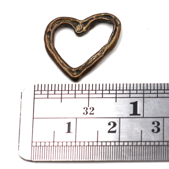 Bronze Floating Heart Link
