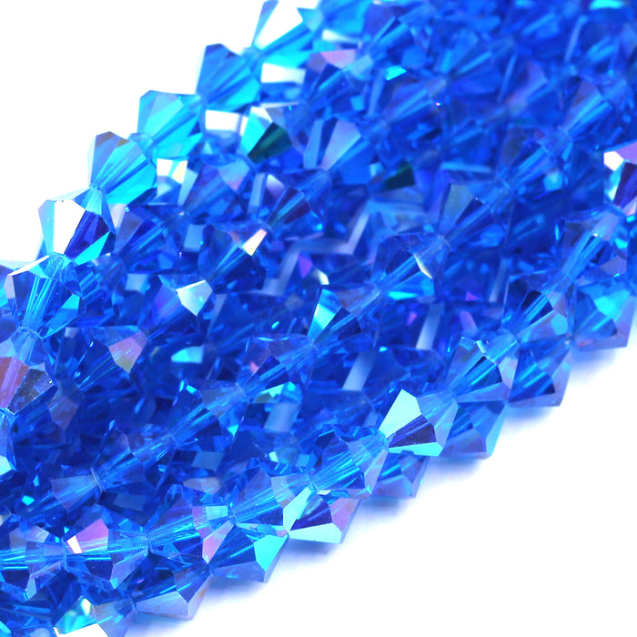 8mm Bicone Capri Blue AB Swarovski Crystal