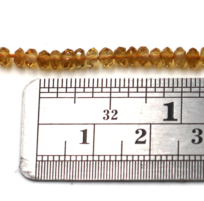 4mm Faceted Citrine Roundelles