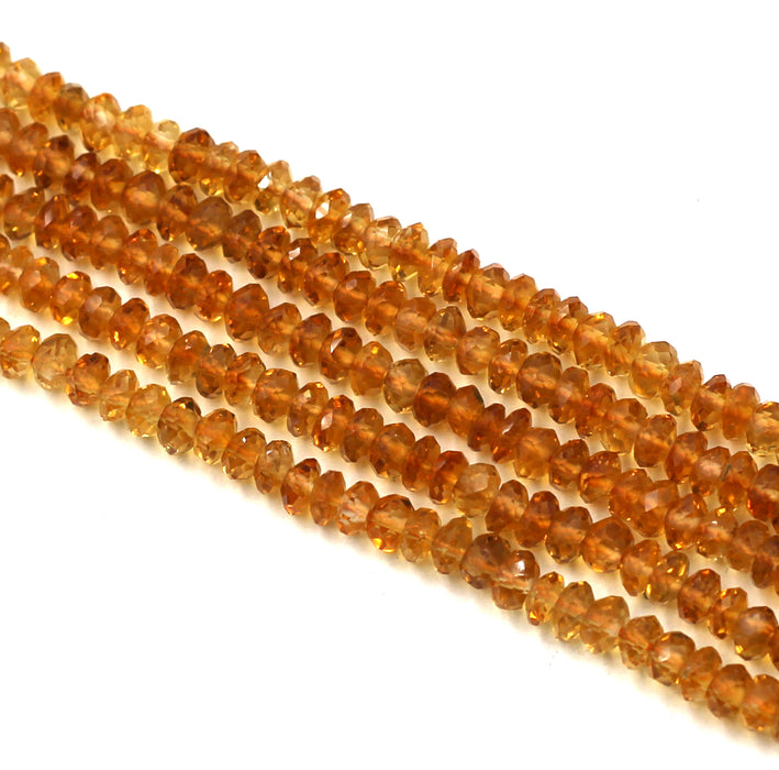 4mm Faceted Citrine Roundelles