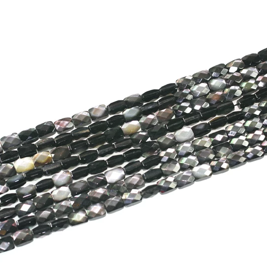 (BLS-010) Faceted 7x5mm Black Lip Shell