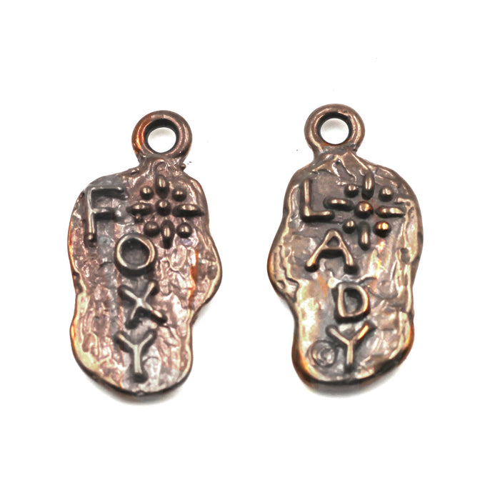 (bzp086-9996) Bronze Foxy Lady Charm