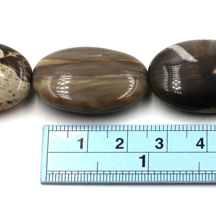 (jas107) 19 x 30mm Flat Oval Peanut Wood Jasper
