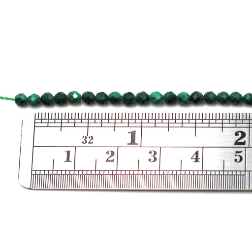 3mm Round Faceted Malachite