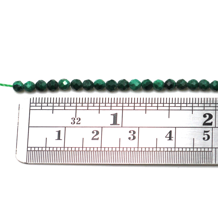 3mm Round Faceted Malachite