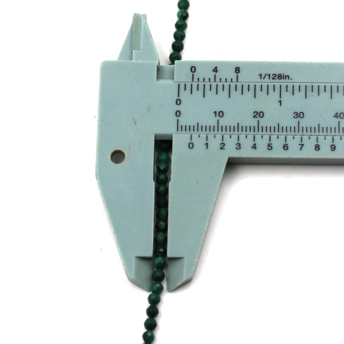3mm Round Faceted Malachite
