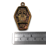 (bzp382-N0554) Bronze Owl Pendant