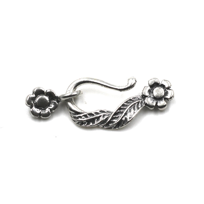 Large Sterling Flower Hook Clasp