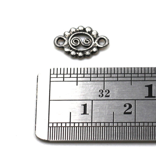 Small Flat Silver Scroll Link