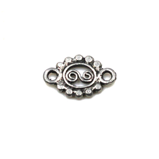 Small Flat Silver Scroll Link