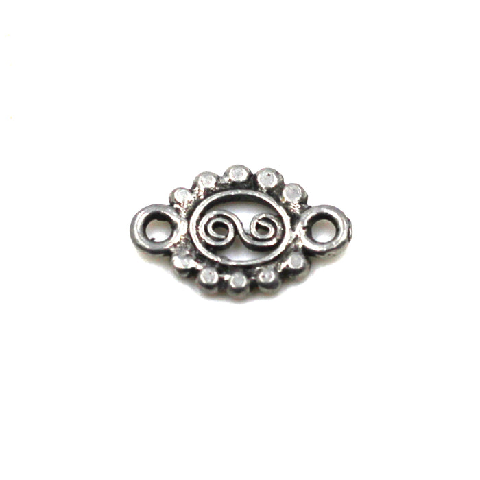 Small Flat Silver Scroll Link