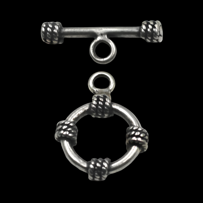 (STG-047) Small Sterling Rope Trim Toggle