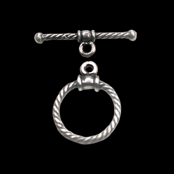 (STG-050) Small Twisted Sterling Silver Toggle