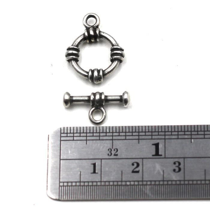 Small Sterling Barbell Toggle