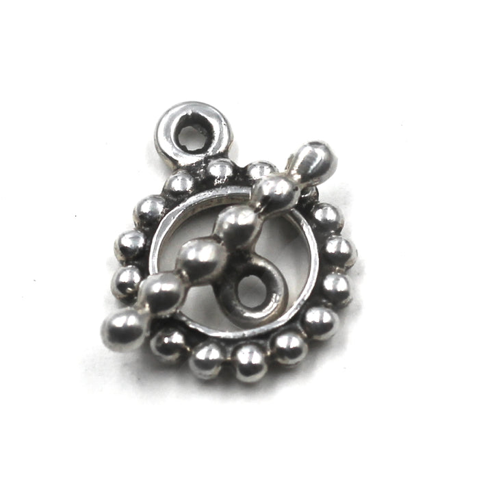 (STG-053) Textured Dot Design Toggle Bar and Ring Set