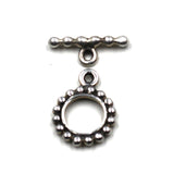 (Stg-053-8494) Small Sterling Beaded Toggle
