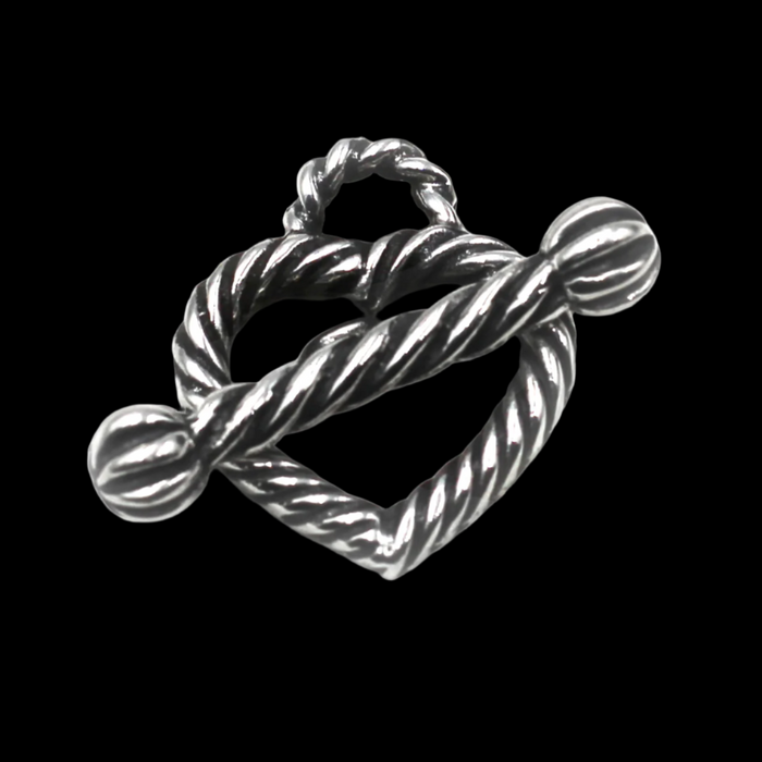 (STG-063) Sterling Heart Twist Toggle Clasp