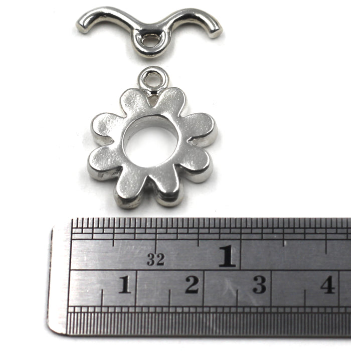 Sterling Flower Toggle