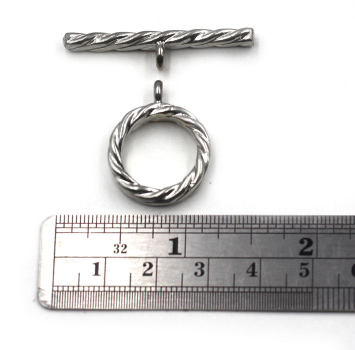 Sterling Silver Twist Toggle