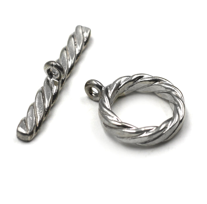 Sterling Silver Twist Toggle