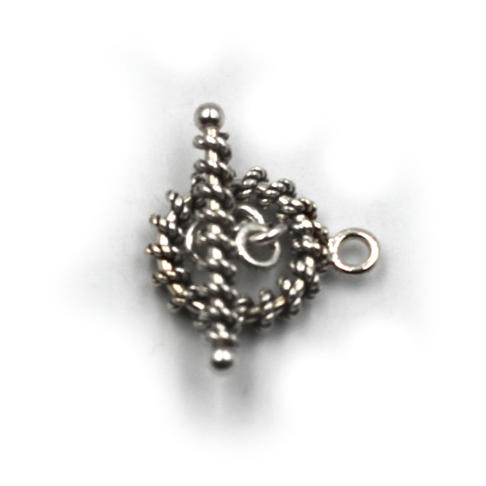 (STG-124) Sterling Silver Twist Wire Toggle Clasp