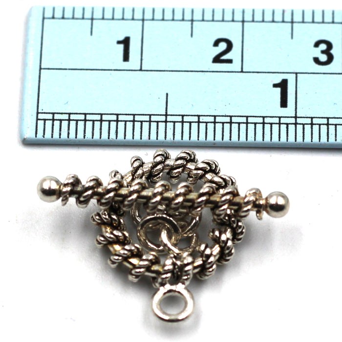 (STG-124) Sterling Silver Twist Wire Toggle Clasp