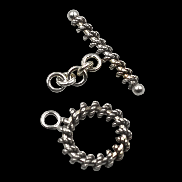 (STG-124) Sterling Silver Twist Wire Toggle Clasp