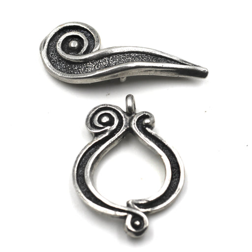  Heavy Sterling Swirl Toggle Clasp