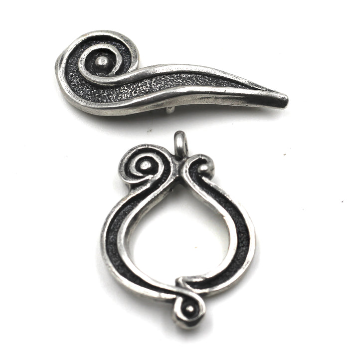  Heavy Sterling Swirl Toggle Clasp