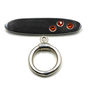 Sterling Toggle With Orange CZ