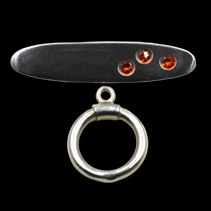(STG-005) Sterling Toggle With Orange CZ