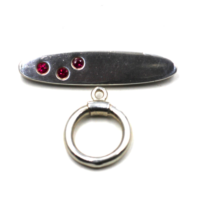 Sterling Toggle With Fuchsia CZ