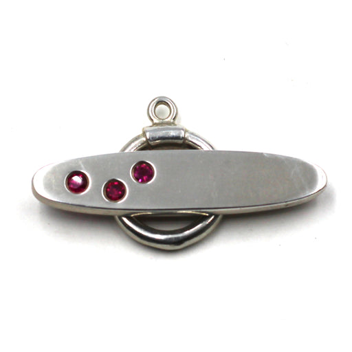 Sterling Toggle With Fuchsia CZ