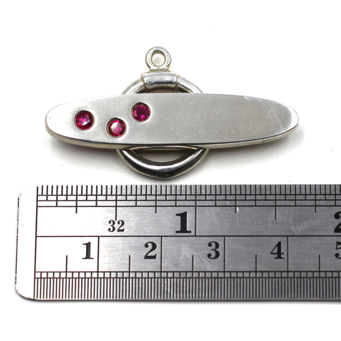 Sterling Toggle With Fuchsia CZ